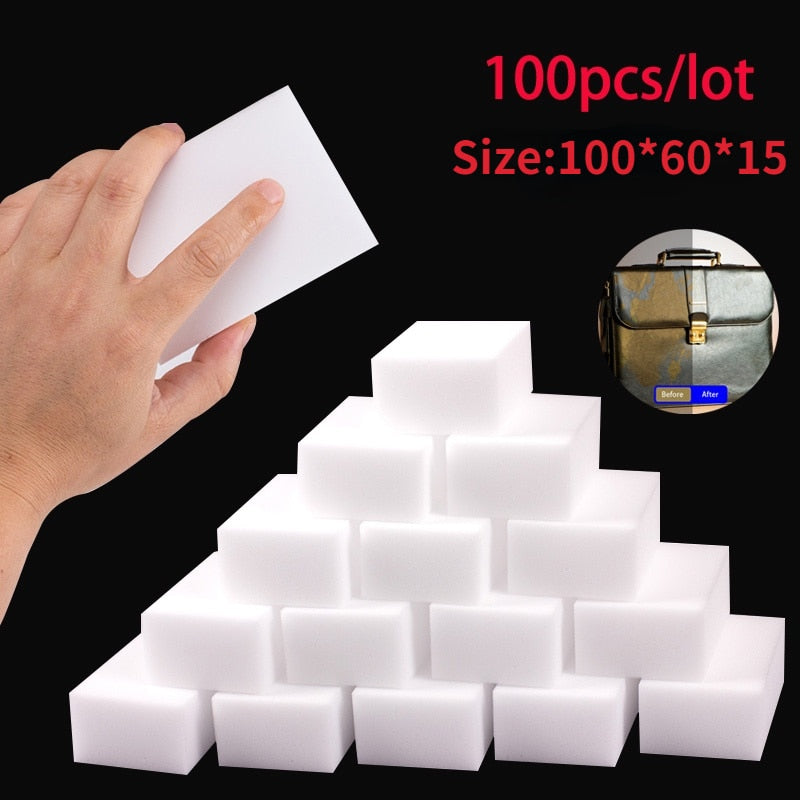 100 Pc Melamine Sponge Eraser For Kitchen, Bathroom, Etc
